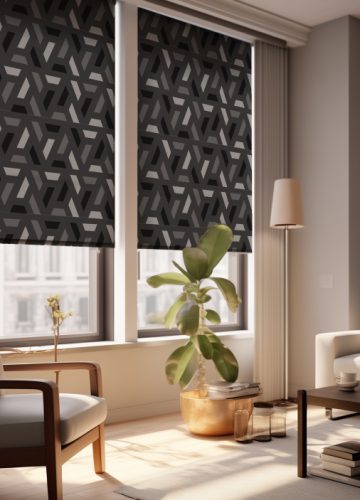 abstract-triangles-pattern-black-roller-blind-93436
